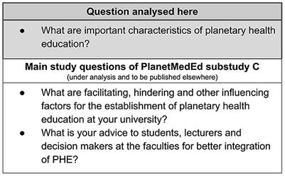 Ten characteristics of high-quality planetary health education—Results from a qualitative study with educators, students as educators and study deans at medical schools in Germany